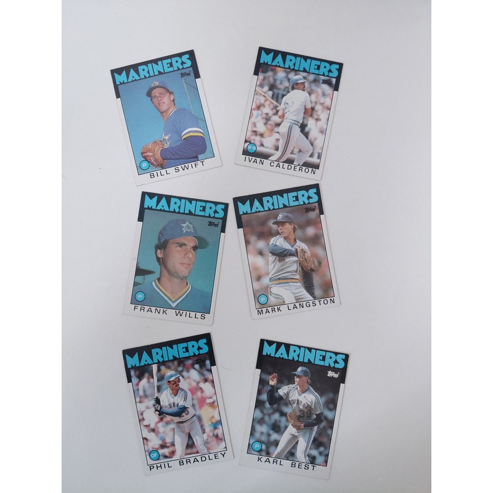 1986 Topps Seattle Mariners Baseball Card Lot of 6 Langston Swift Bradley Wills